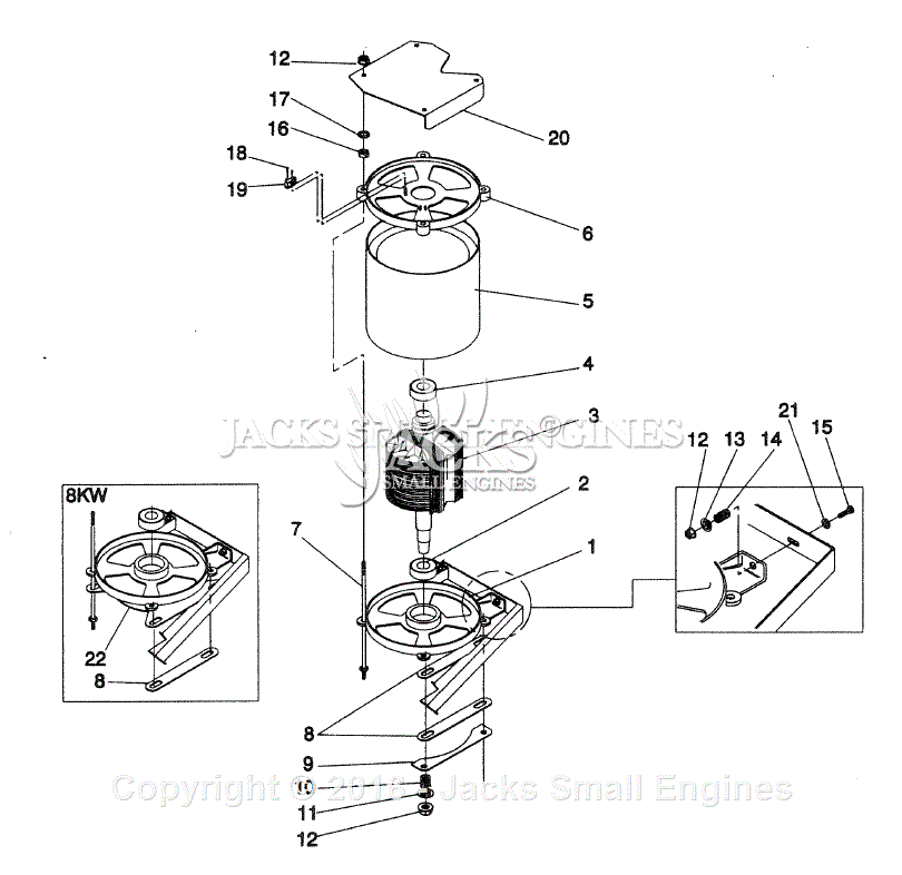 Generac 4077-3 Parts Diagram for Alternator