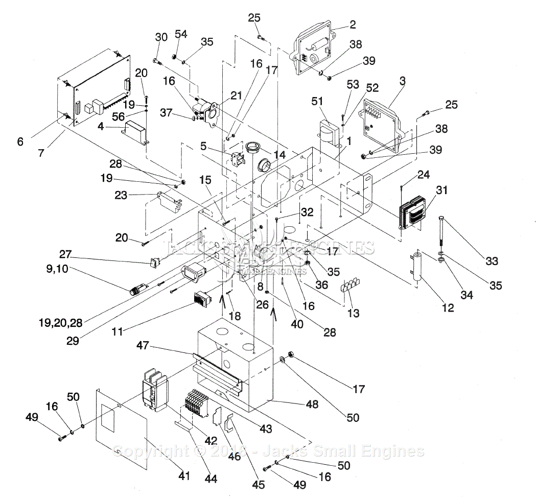 Generac 4109-2 Parts Diagram for Control Panel Assembly