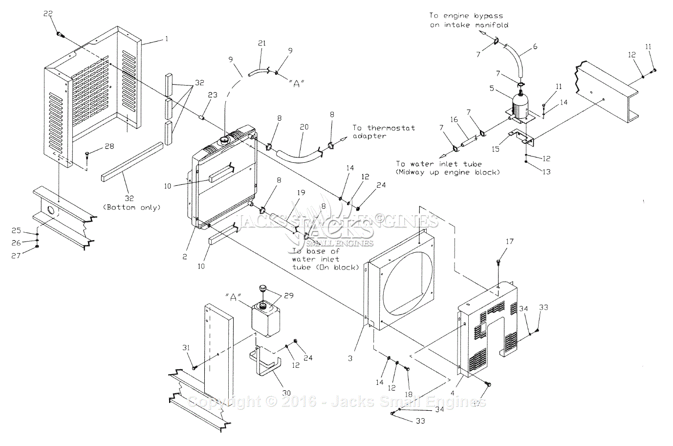 Generac 4115-0 Parts Diagram for Radiator