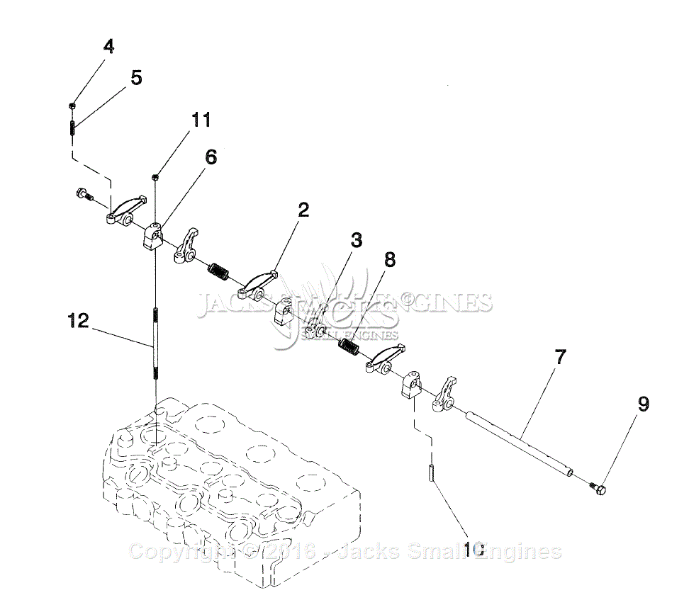 Generac 4270-0 Parts Diagram for Diesel Rocker Arm Assembly