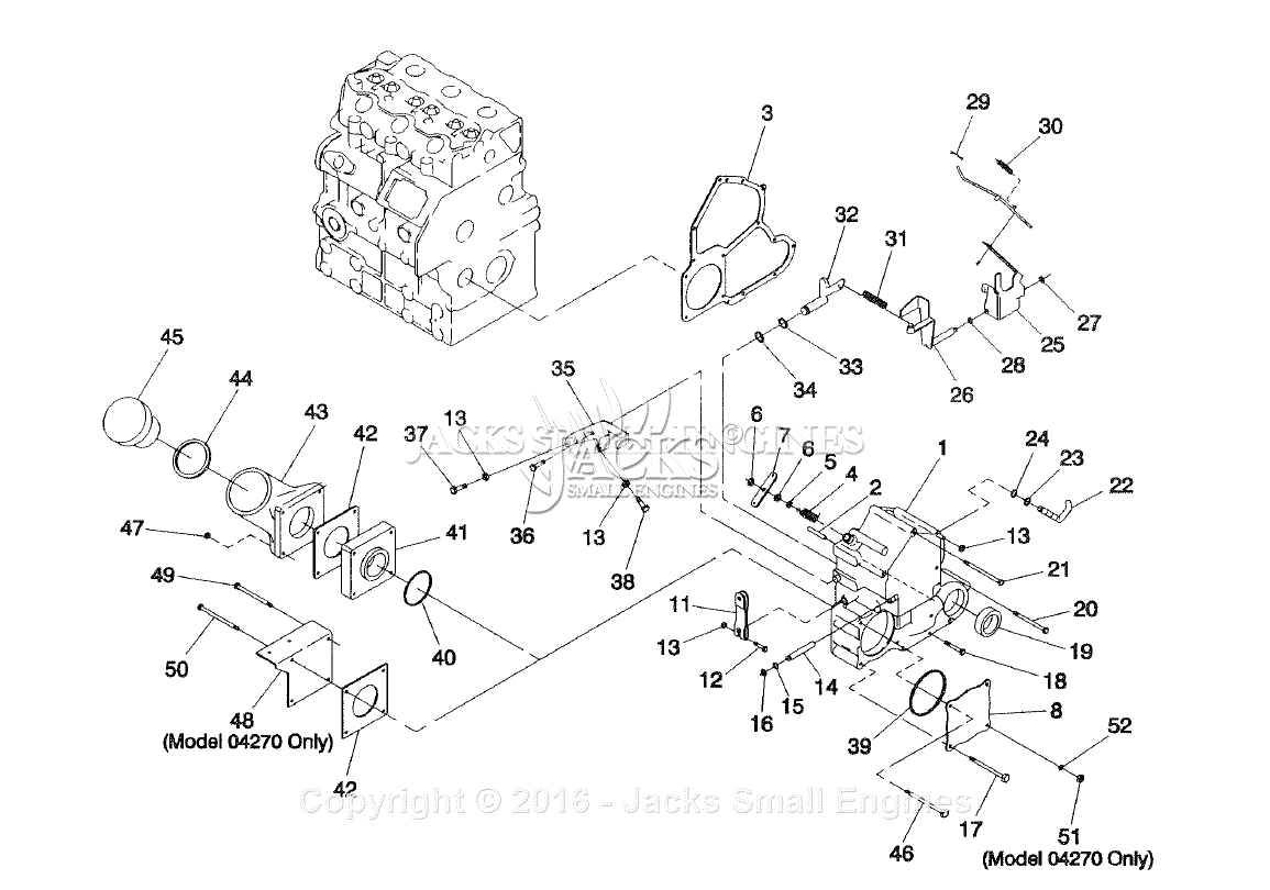 Generac 4270-0 Parts Diagram for Diesel Timing/Governor