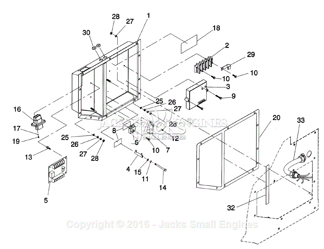 Generac 4270-0 Parts Diagram for Electrical Enclosure Assembly