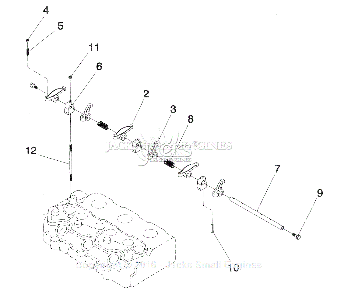 Generac 4270-1 Parts Diagram For Diesel Rocker Arm Assembly