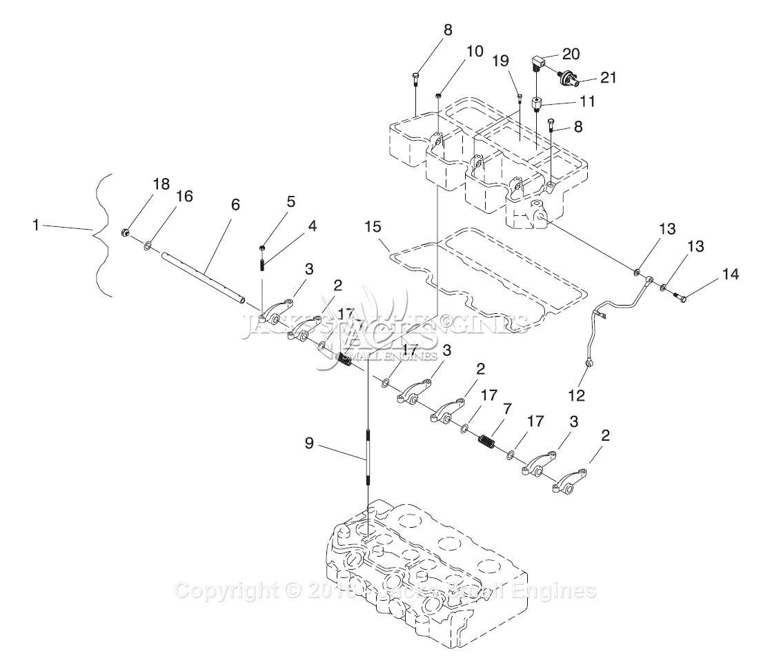 Generac 4270-3 Parts Diagram for Diesel Rocker Arm Assembly