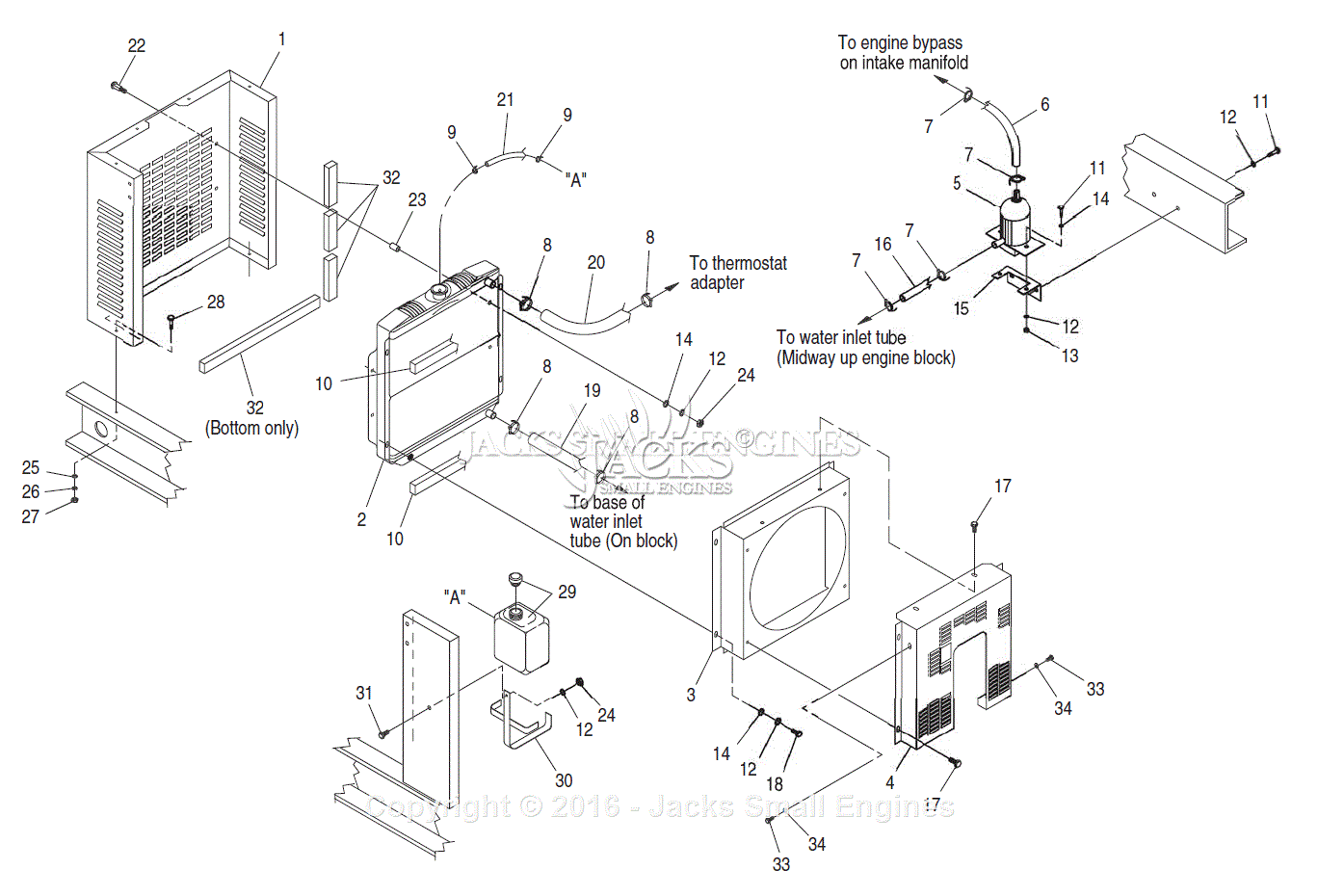 Generac 4371-2 Parts Diagram for Radiator