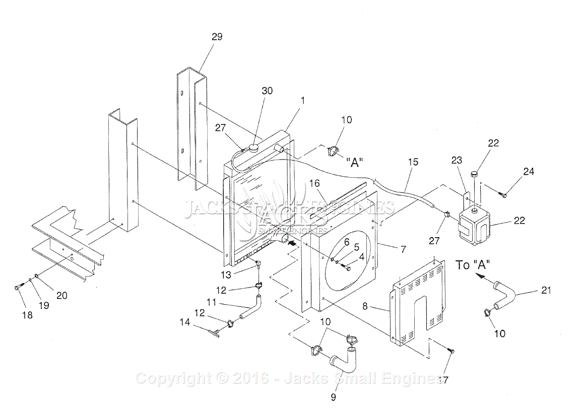 Generac 4373-1 Parts Diagram for Radiator