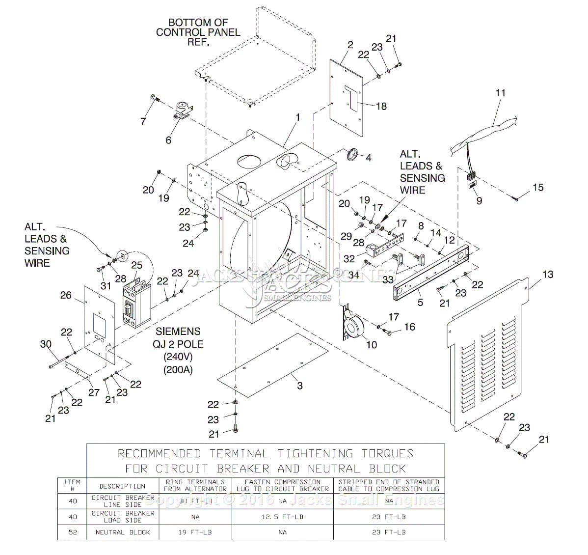 Generac 4373-6 Parts Diagram for Connection Box