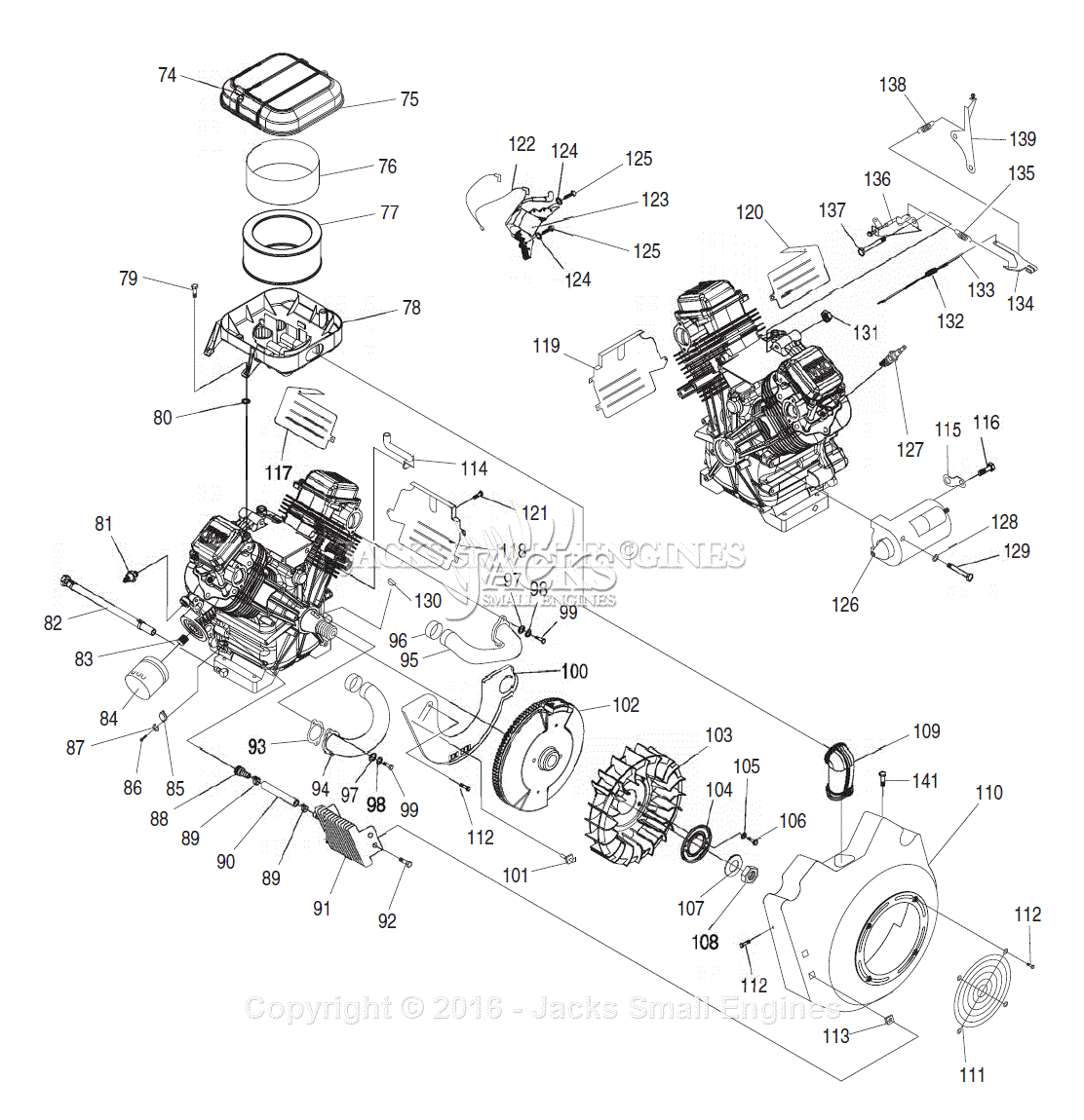 Generac 4390-1 Parts Diagram for Engine GT990 II