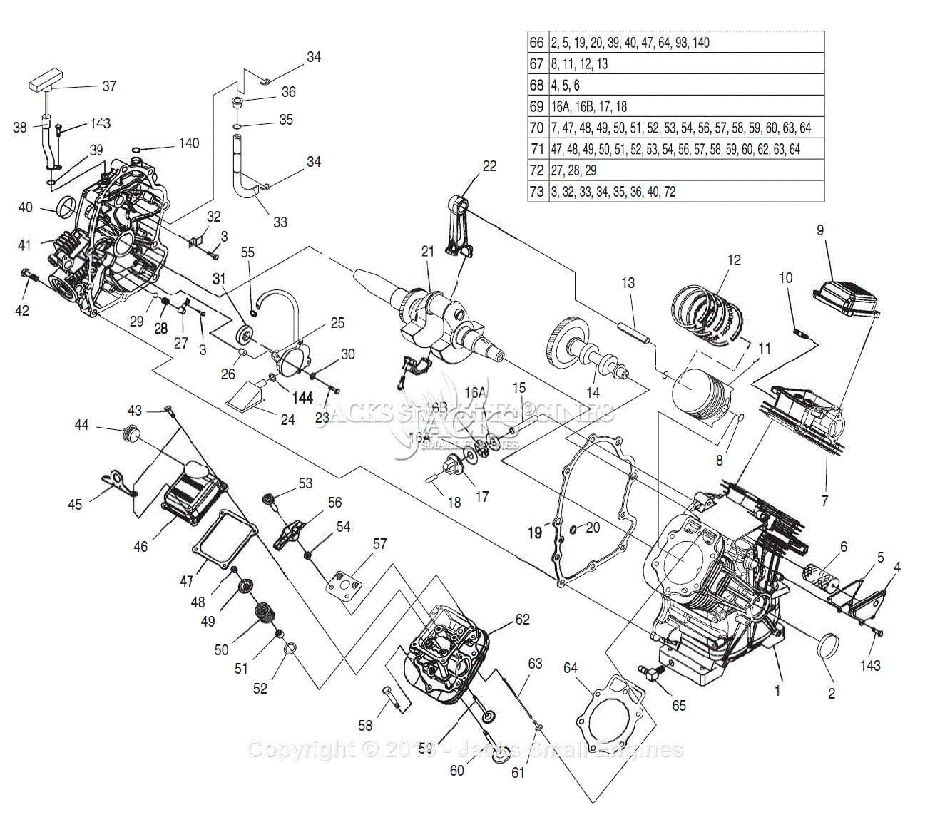 Generac 4456-3 Parts Diagram for Engine GT990/760