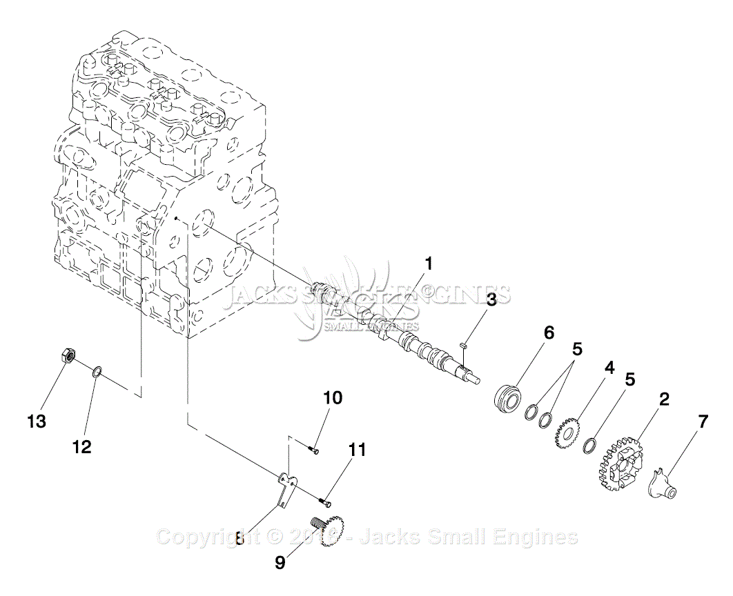 Generac 4614-1 Parts Diagram for 1.0 Liter Diesel Camshaft