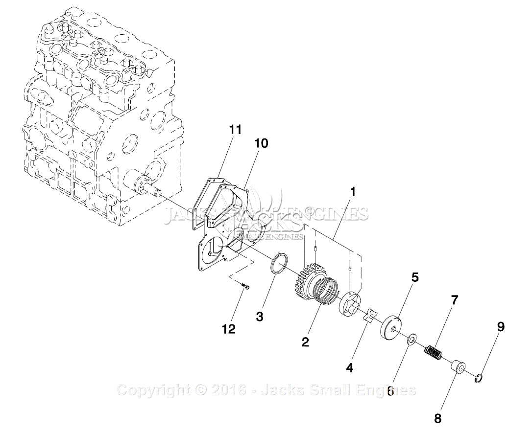 Generac 4614-1 Parts Diagram for 1.0 Liter Diesel Oil Pump