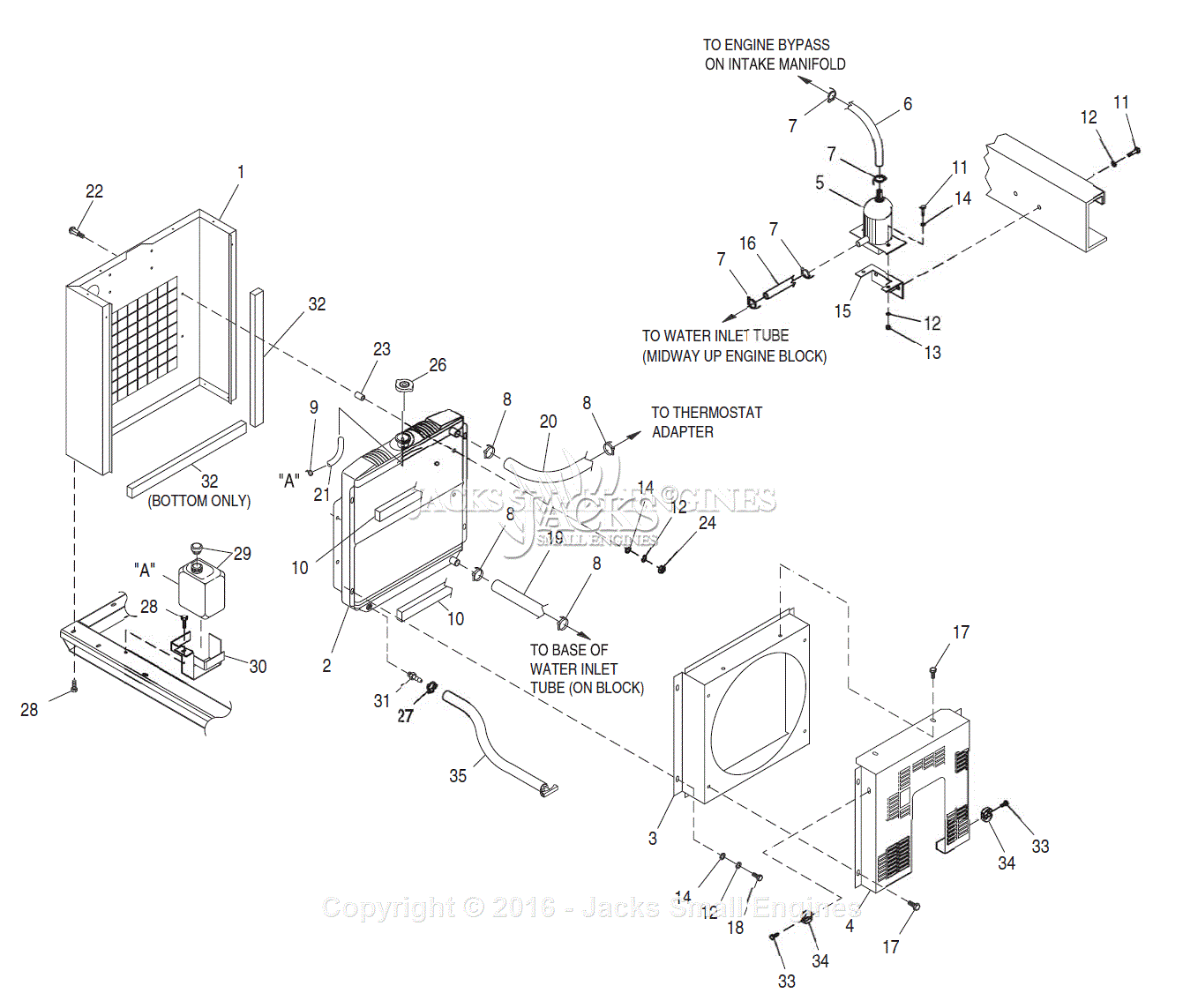 Generac 4912-1 Parts Diagram for Radiator