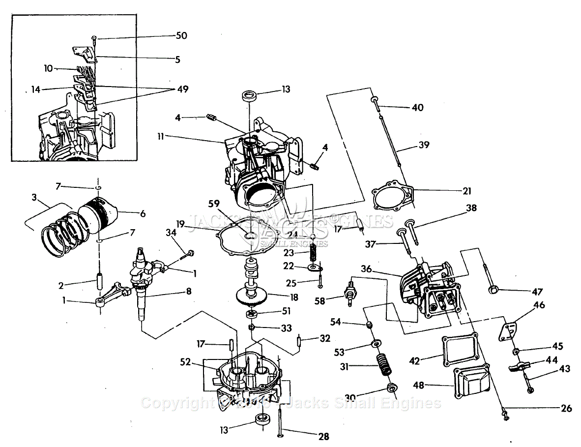 Generac 802-3 Parts Diagram for Engine Long Block