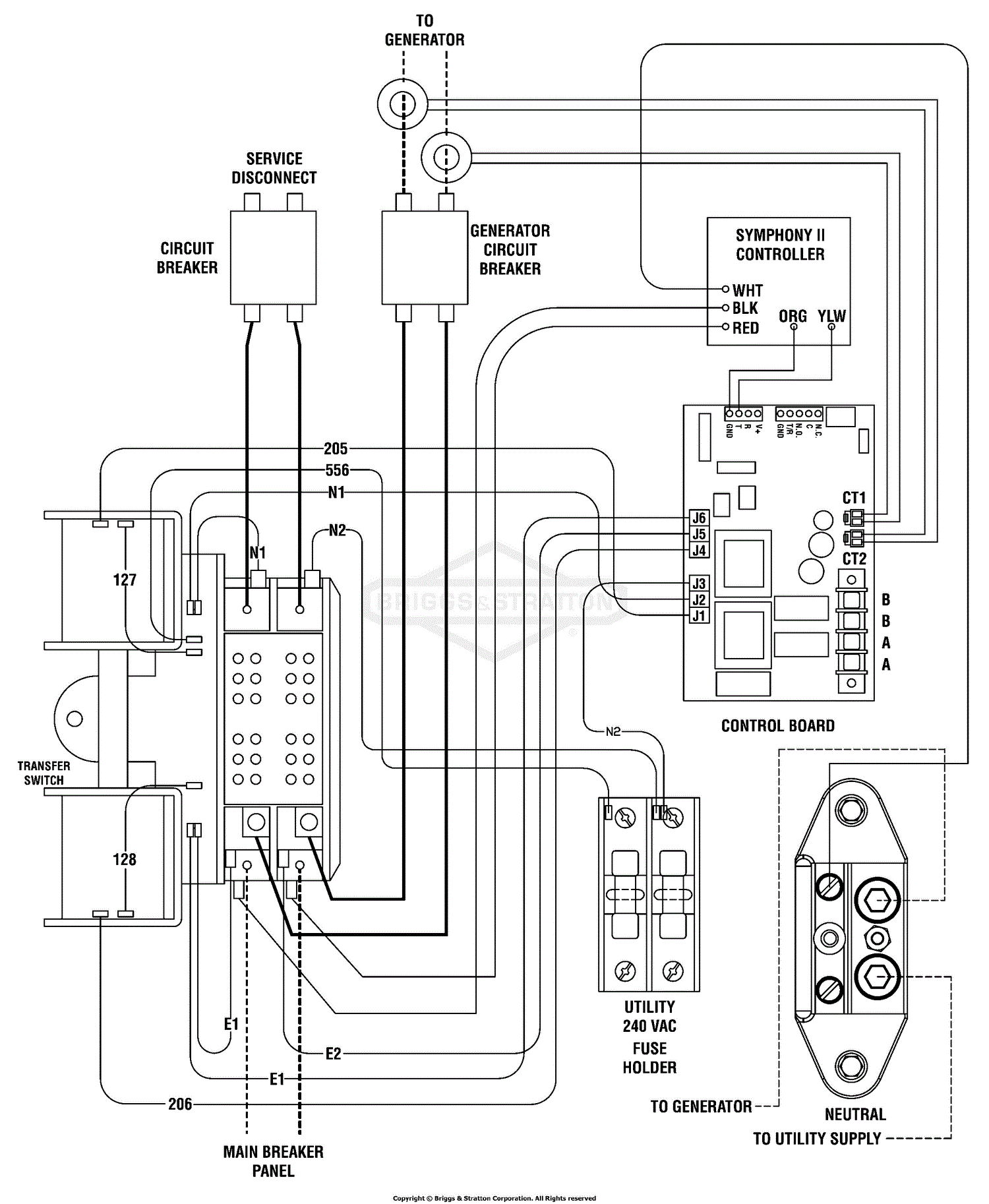 Briggs and Stratton Power Products 071070-01 - 150 Amp Transfer Switch  w/Symphony II Parts Diagram for Wiring Diagram - Transfer Switch Whole House Generator Jacks Small Engines