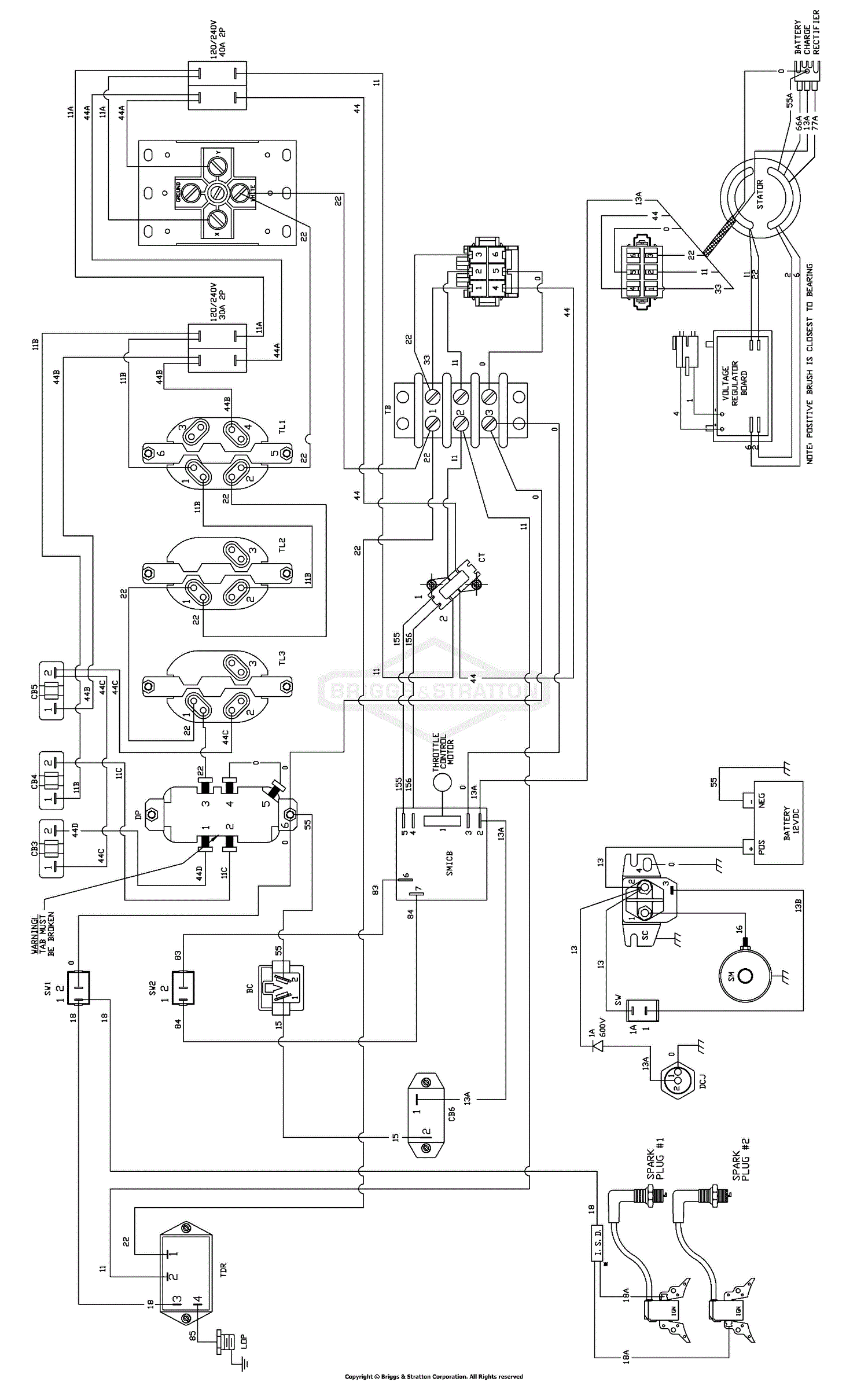 Briggs and Stratton Power Products 030207-01 - 10,000 Watt Briggs & Stratton Parts Diagram for