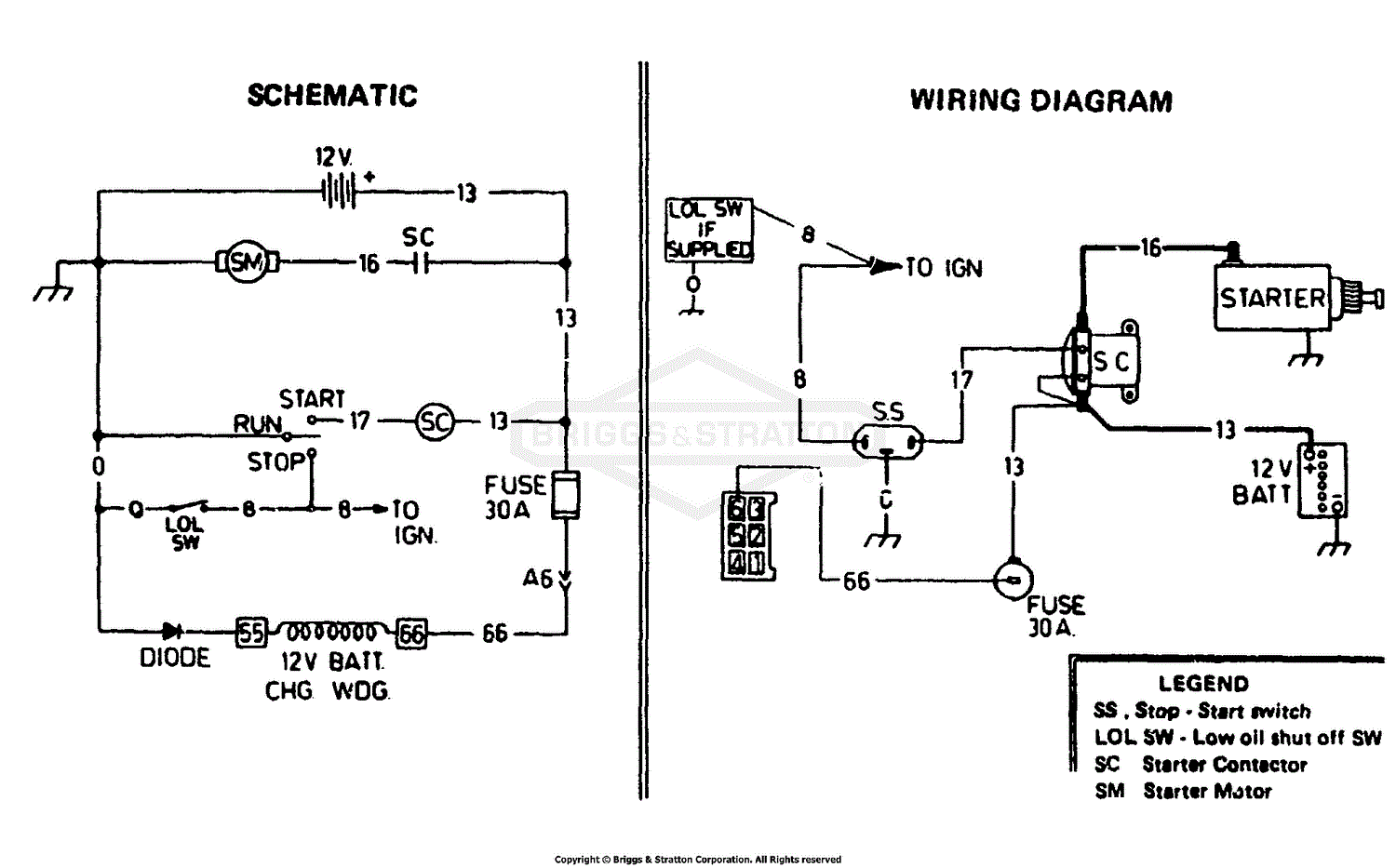 Electric Start Schematic And Wiring Diagram