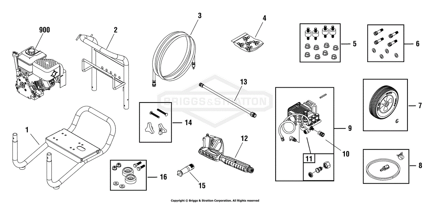 Briggs and Stratton Power Products 020449-0 - 3,300 PSI John Deere Parts  Diagrams