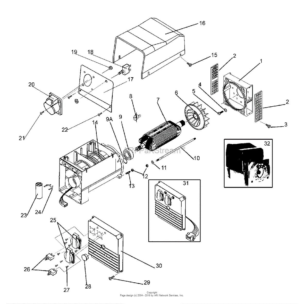 Briggs and Stratton Power Products HPP1739-0 - BSP7500LE Parts Diagram ...