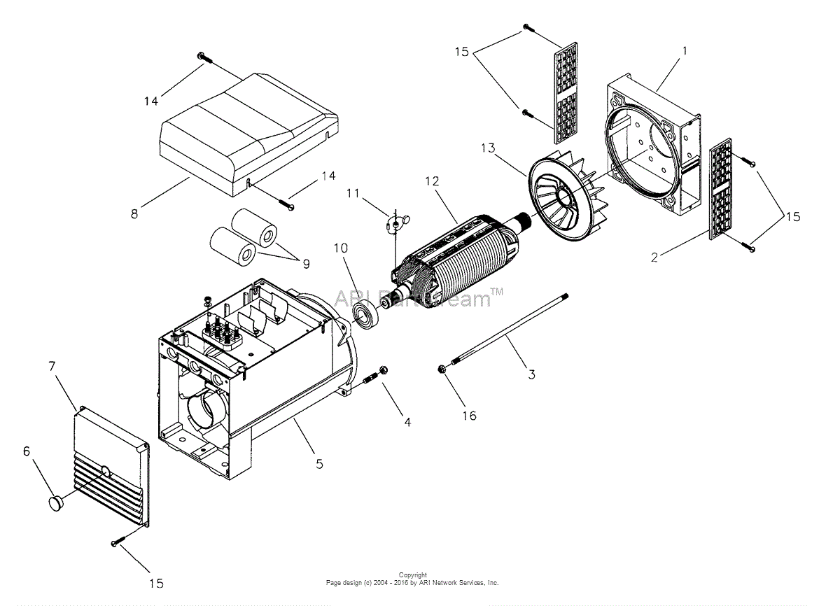 Briggs and Stratton Power Products 9801-5 - 10,000 EXL Parts Diagram ...