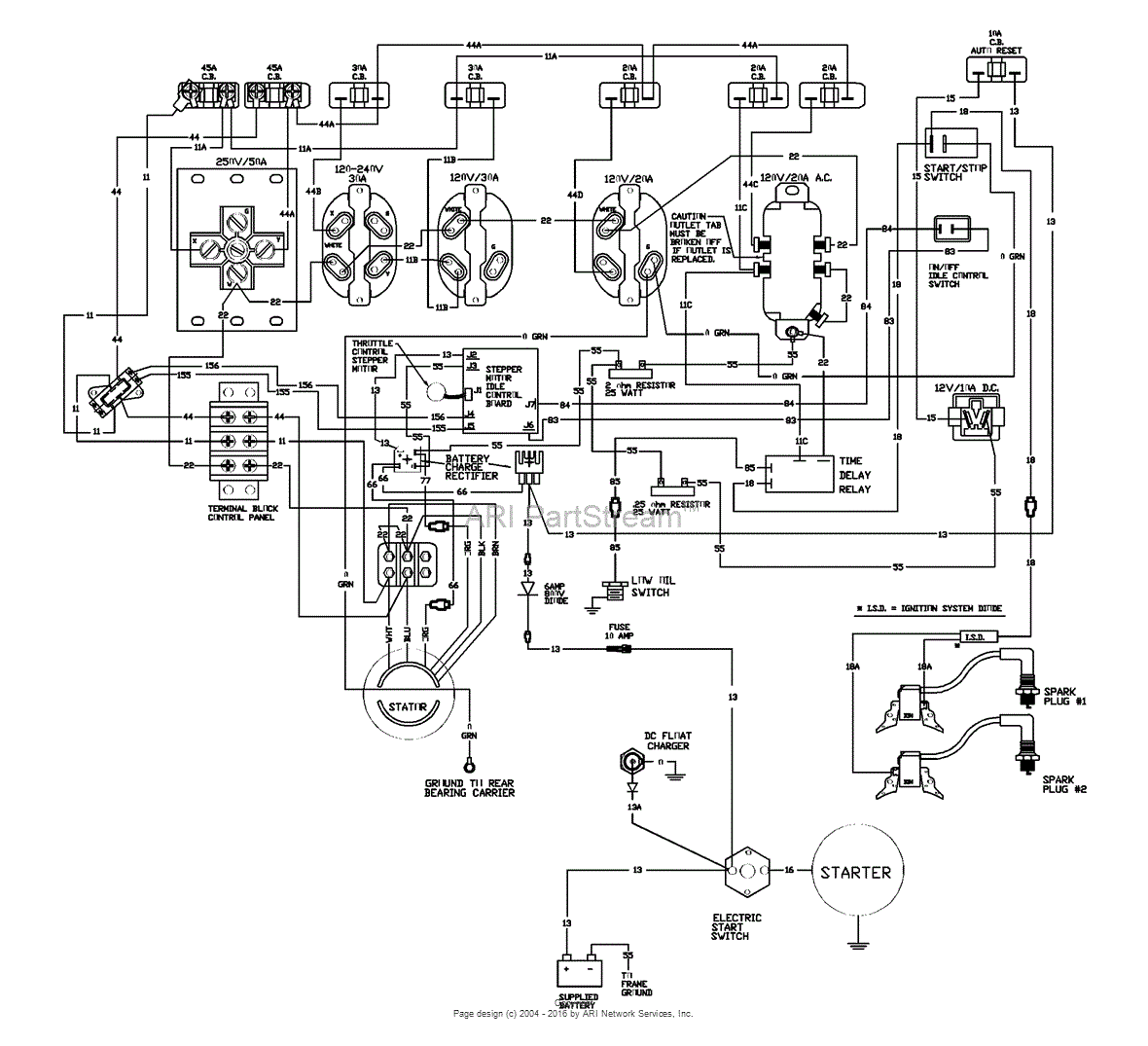 Briggs and Stratton Power Products 9801-7 - 10,000 EXL Parts Diagram ...