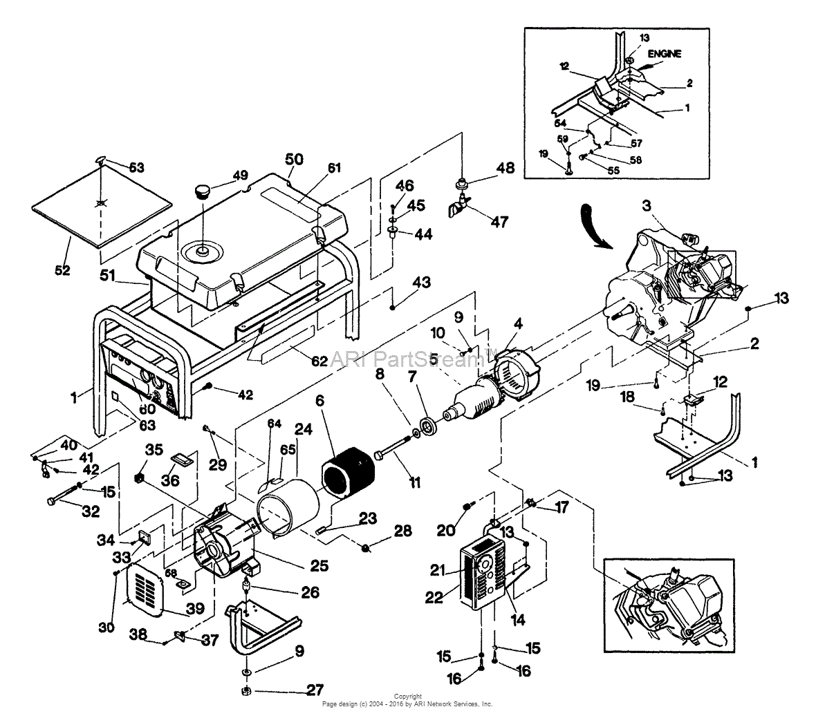 Briggs and Stratton Power Products 9441-1 - 3,500 XL, 3,500 Watt Parts Diagram for Generator