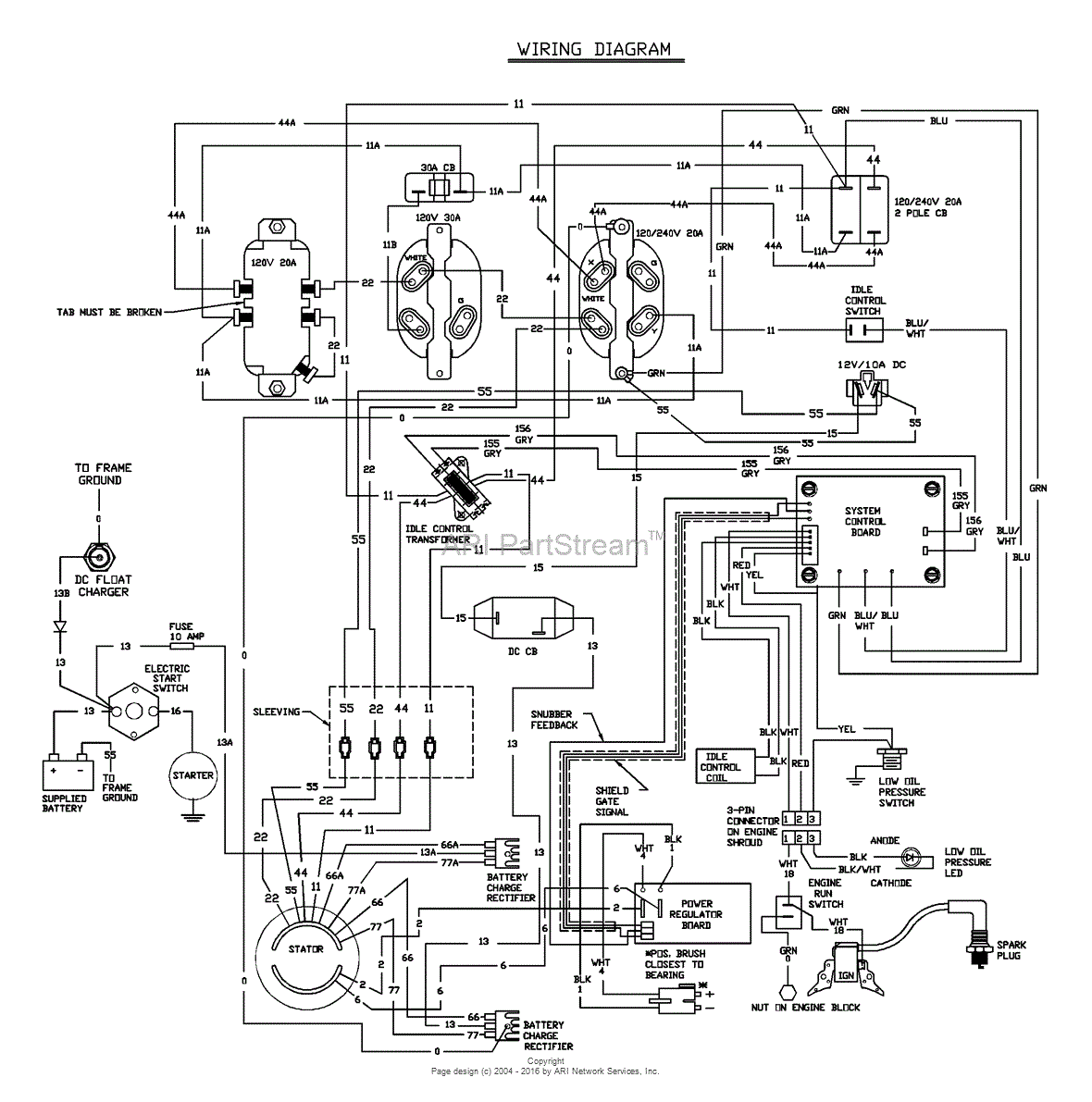 Briggs and Stratton Power Products 1656-1 - 4,000 Watt Parts Diagram ...