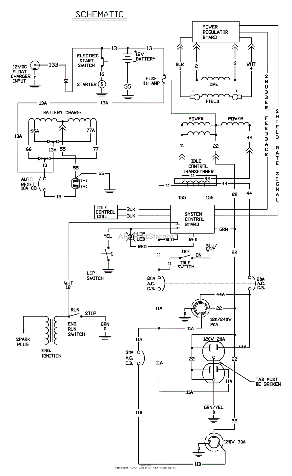 Briggs and Stratton Power Products 1656-1 - 4,000 Watt Parts Diagram ...