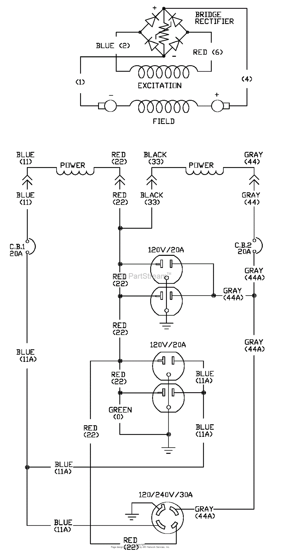 Briggs and Stratton Power Products 1654-1 - 5,500 Watt Parts Diagram