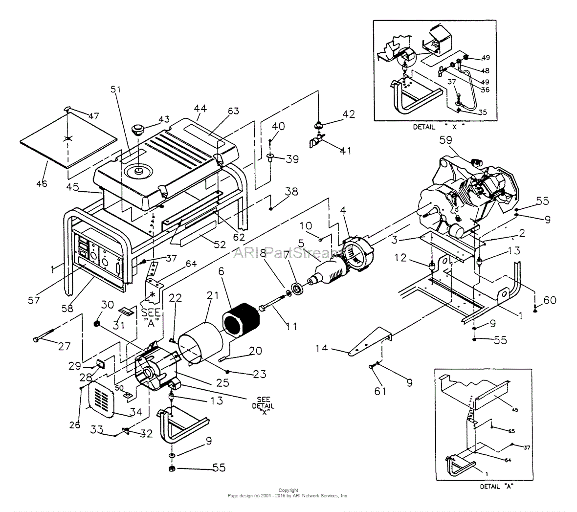 Briggs And Stratton Power Products 1006-0 - 6,500 Watt Parts Diagram 