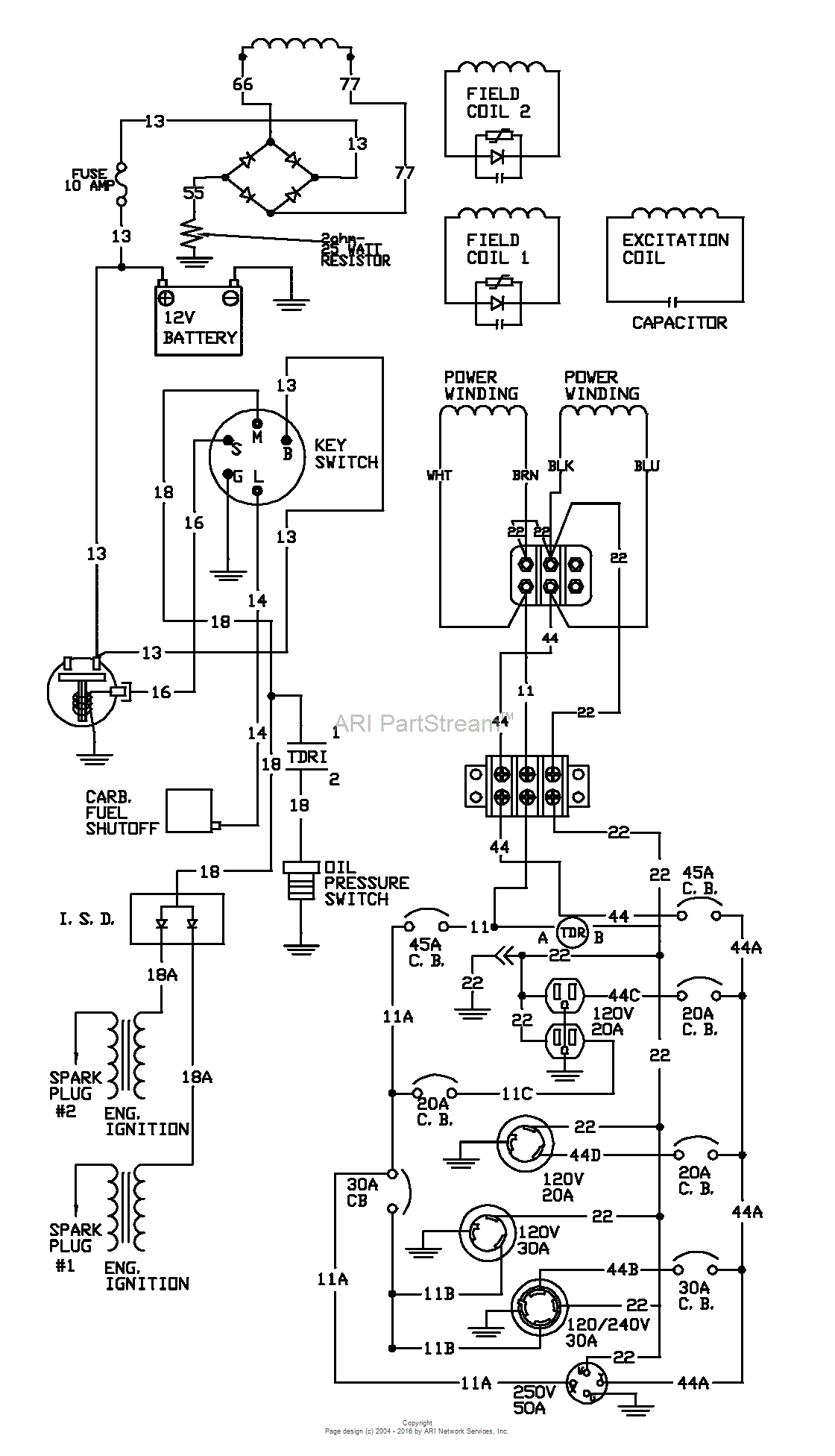 Briggs and Stratton Power Products 1338-1 - 9,000 Watt Parts Diagram