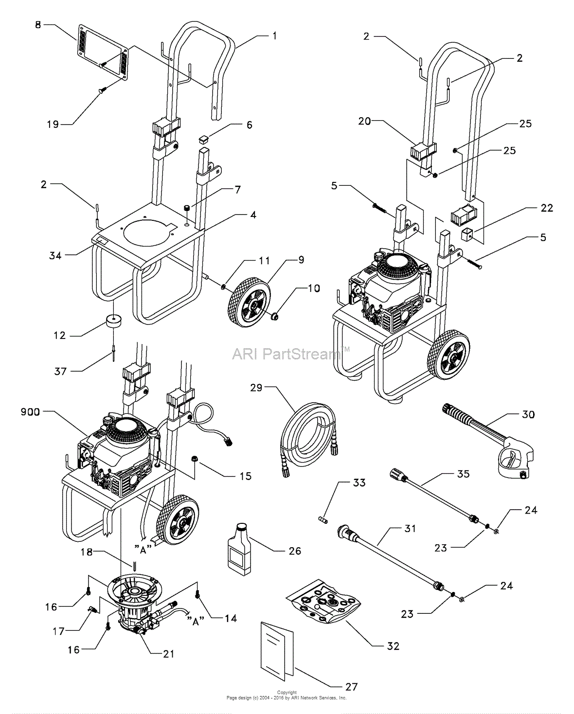 Briggs and Stratton Power Products 1811-0 - 1,800 PSI Parts Diagram for ...