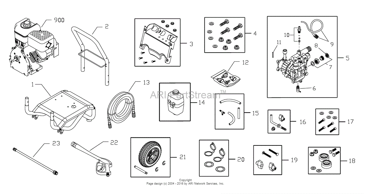 Briggs and Stratton Power Products 020251-0 - 2,900 PSI Parts Diagram ...