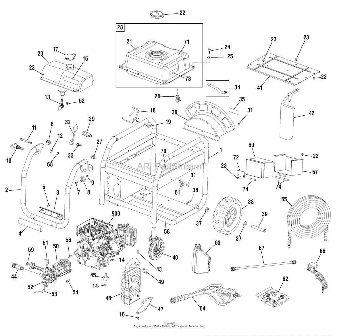 Briggs and Stratton Power Products 020577-00 - 3,100 PSI Brute Parts ...