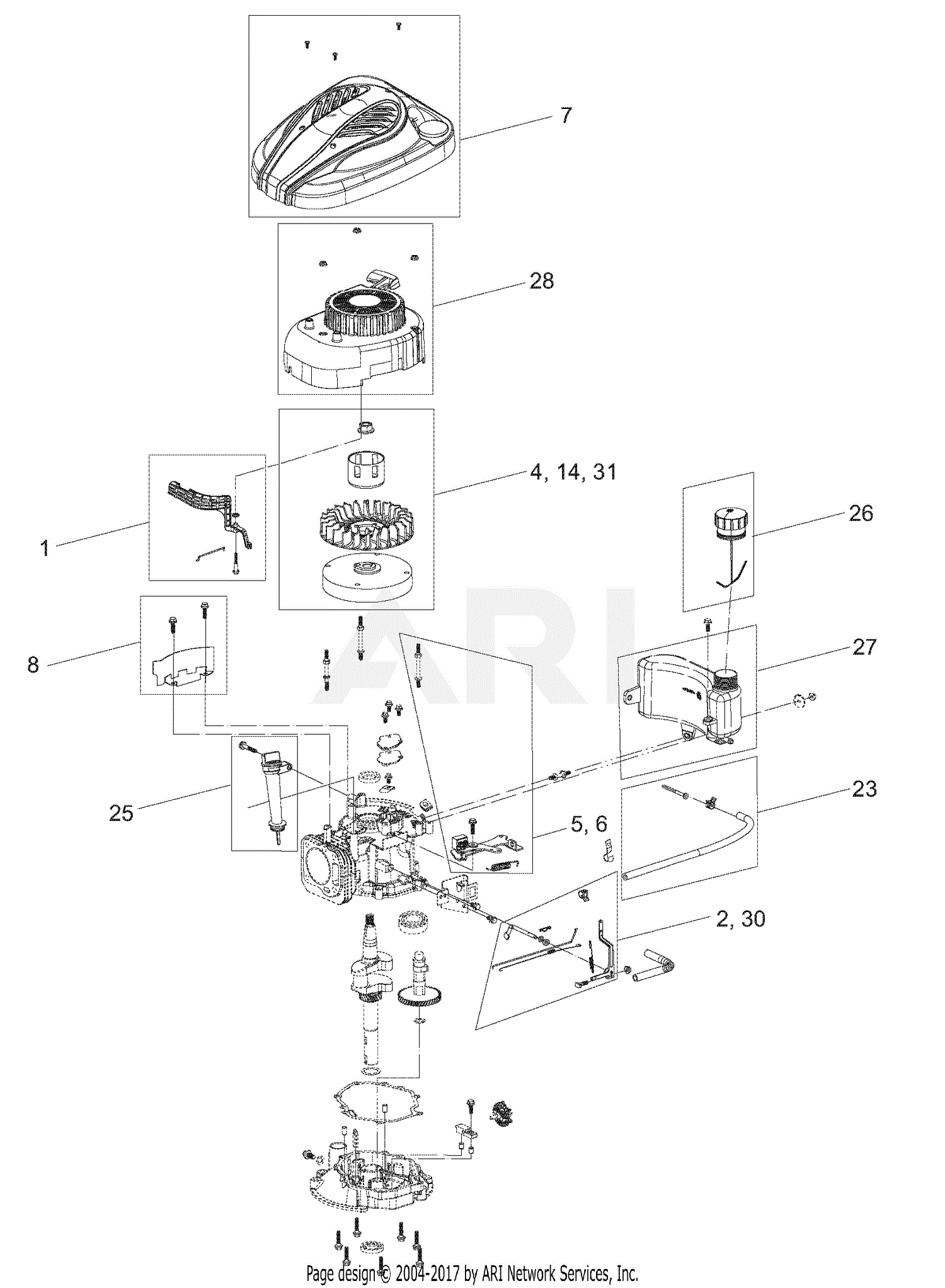 Gravely 08200829 - Ariens 159cc Vert. Parts Diagram for ... gravely engine diagram 