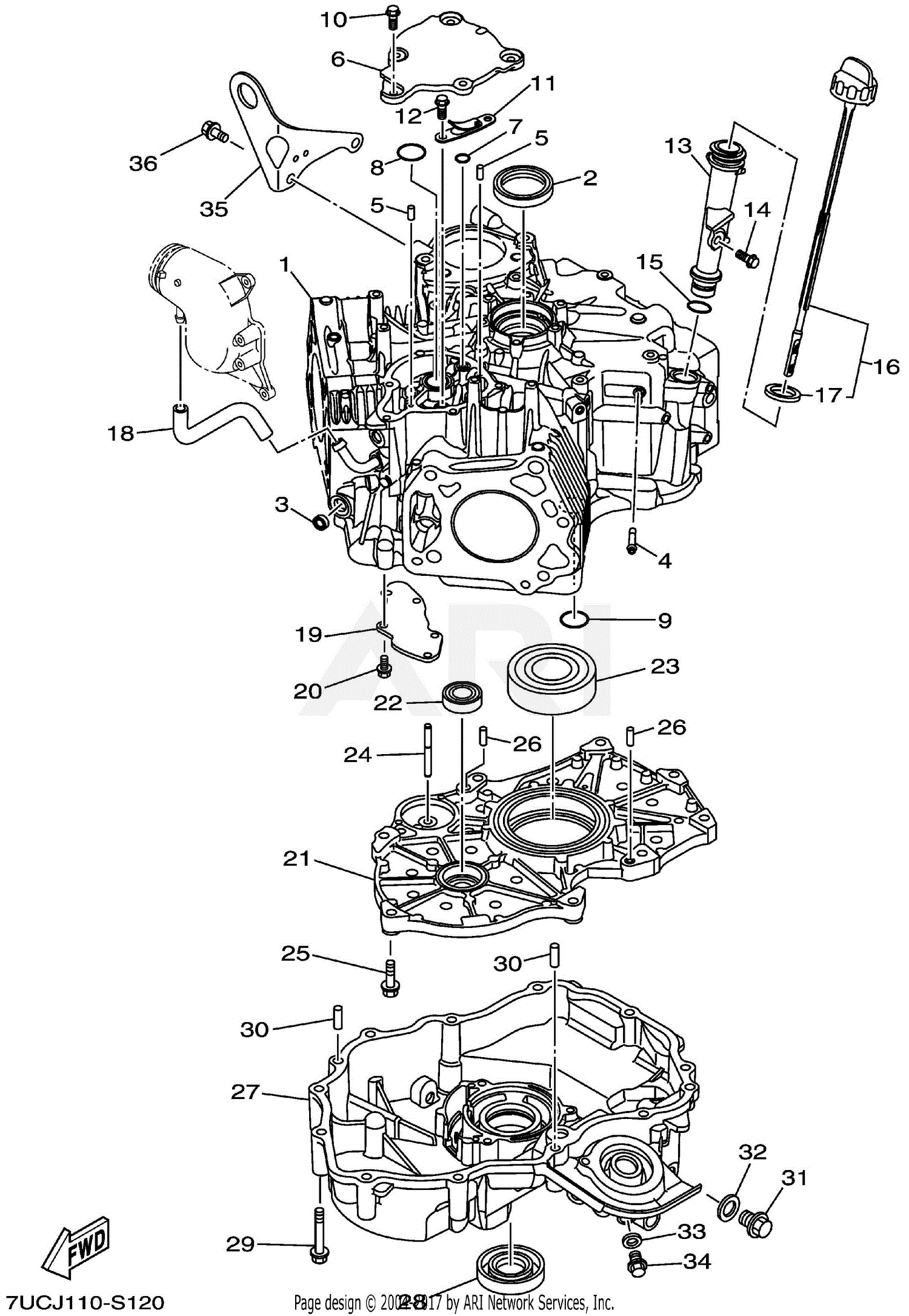 Gravely 08201321 - Mx800v Parts Diagram For Crankcase