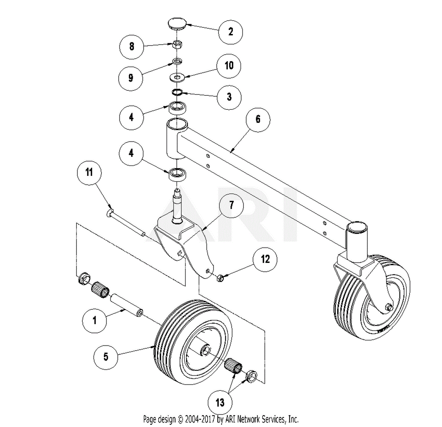 Gravely 991400 (010000 - ) EZKW2352S Parts Diagram for Front Wheel