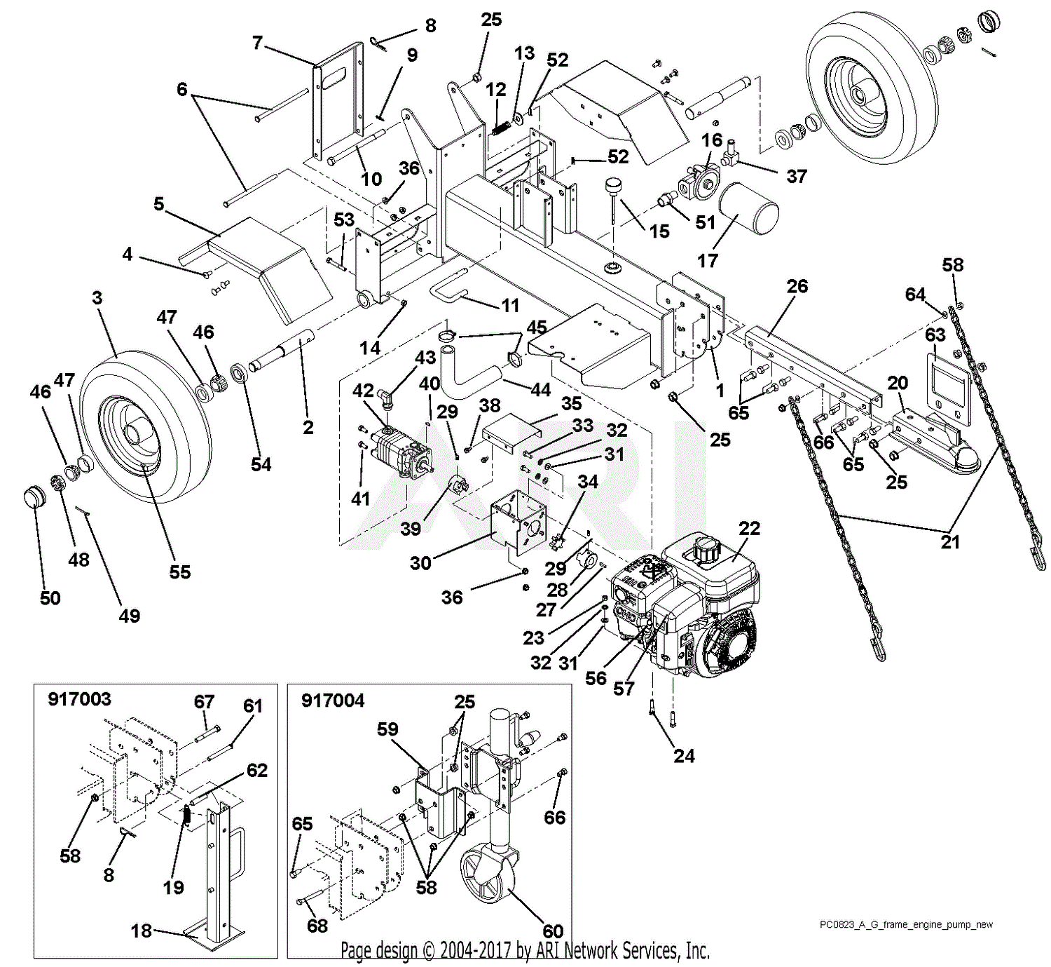 Gravely 917004 (011000 - ) 34-Ton Log Splitter, Subaru Parts Diagram ...