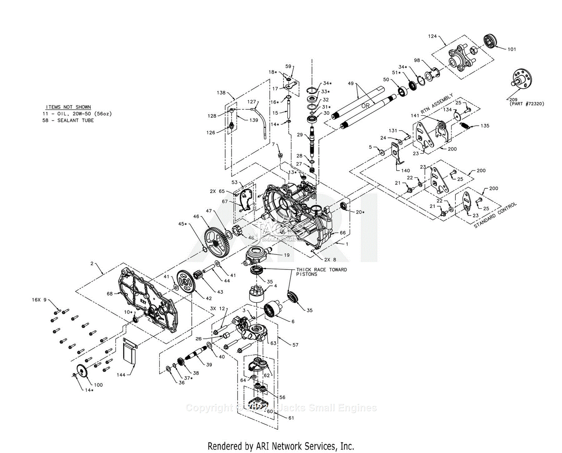 Gravely 03762200 - EZT Parts Diagram for Parts List - Transmission