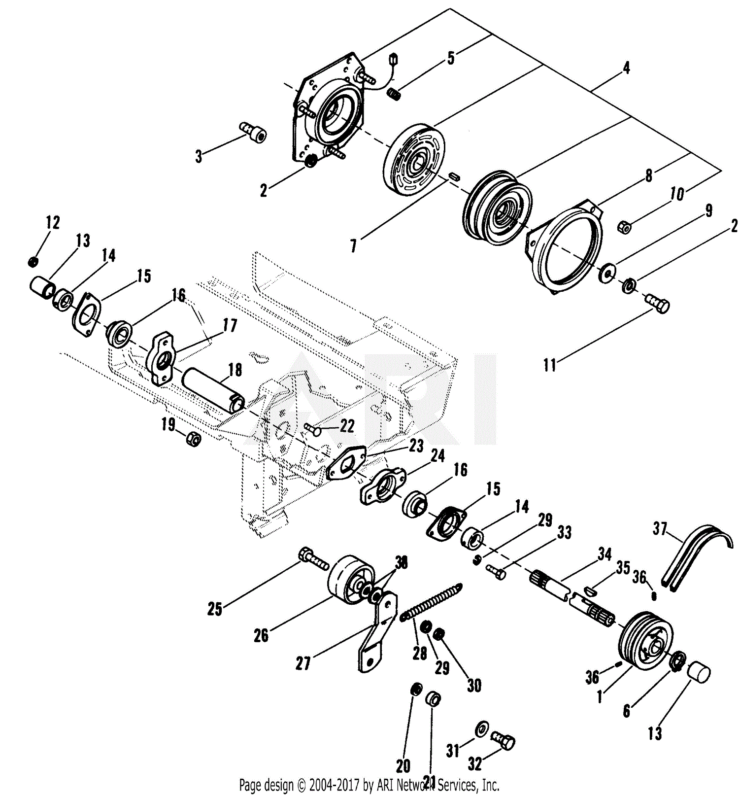 Gravely 38733 7173H, 17hp Kohler, Hydro Drive Parts Diagram for POWER ...