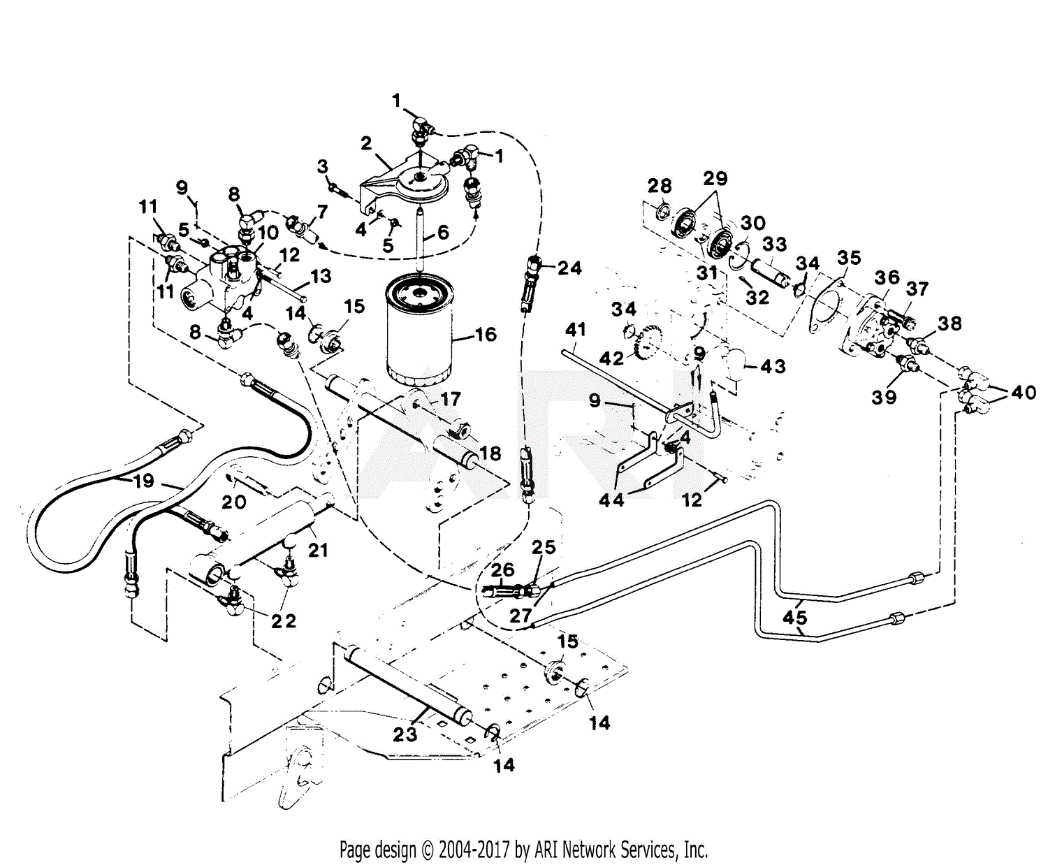 Gravely 43780 16hp  With Hydraulic Lift Parts Diagram For