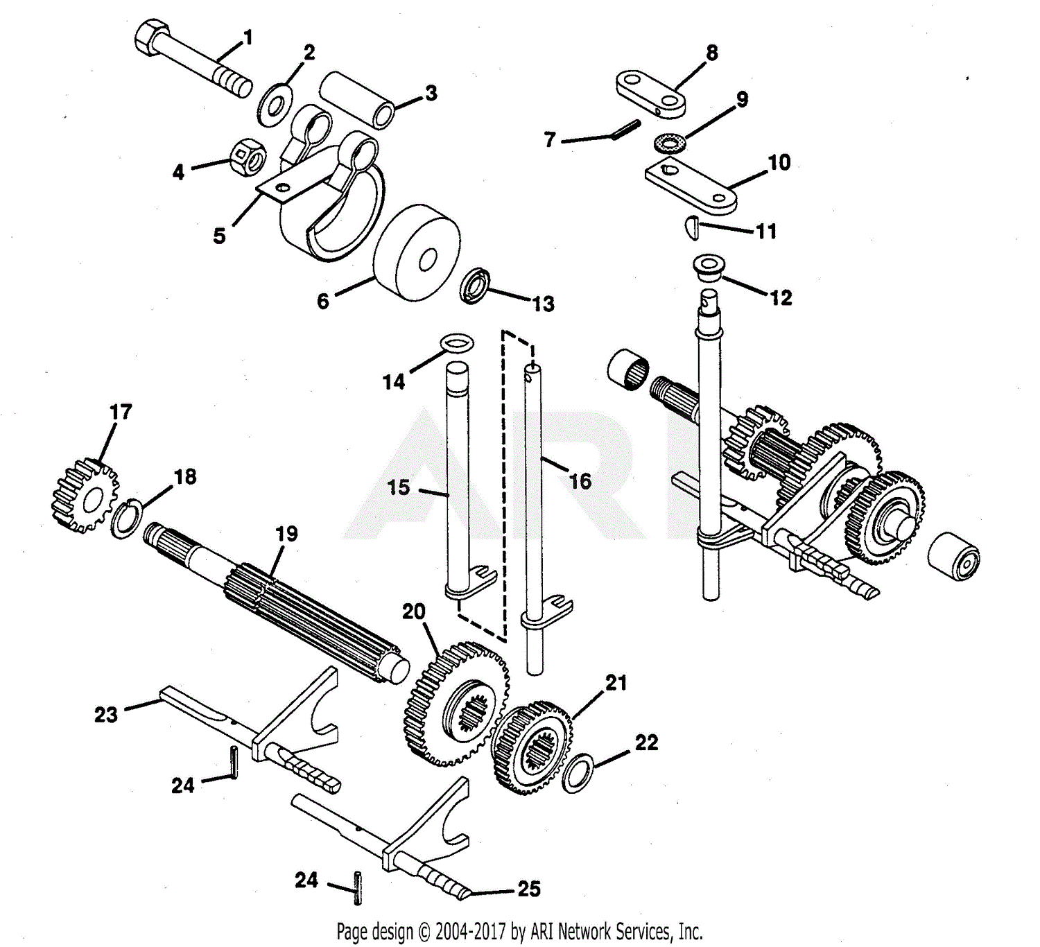 Gravely 47580 20hp, With Hydraulic Lift Parts Diagram for NUMBER SIX ...