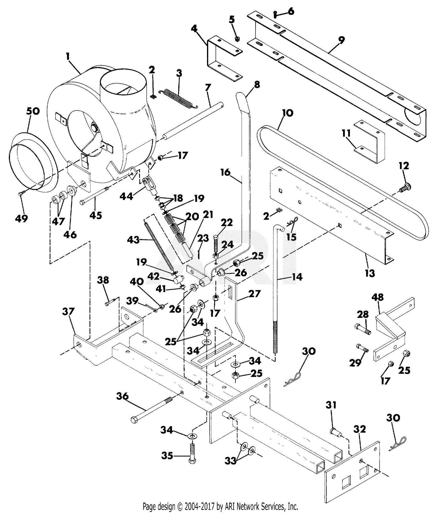 Gravely 887023 (000101 - ) Grass Bagger 4 Wheel Tractor Parts Diagram ...