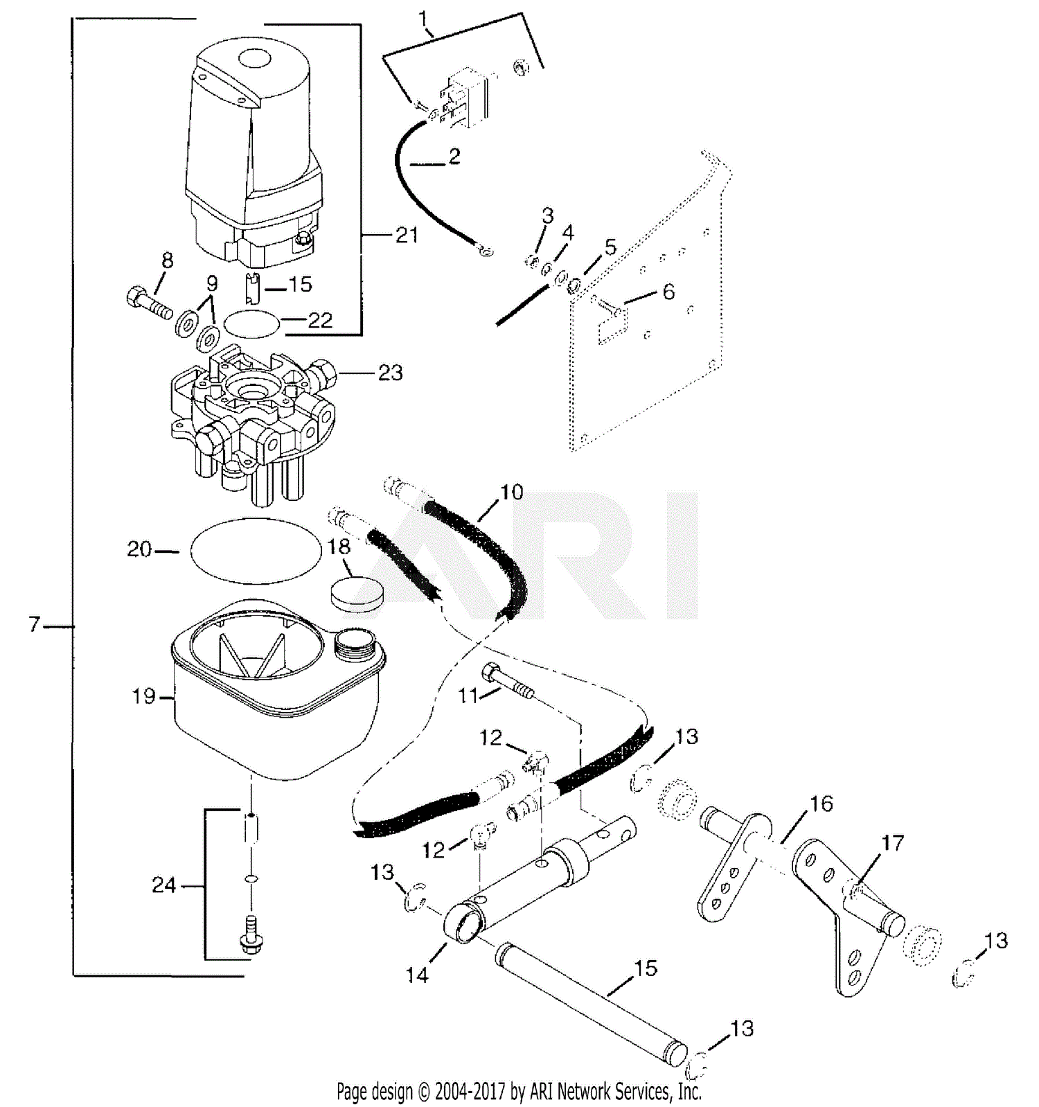 Gravely 787077 Elect, Hyd Lift Kit 4 Wheel Tractor Parts Diagram For 