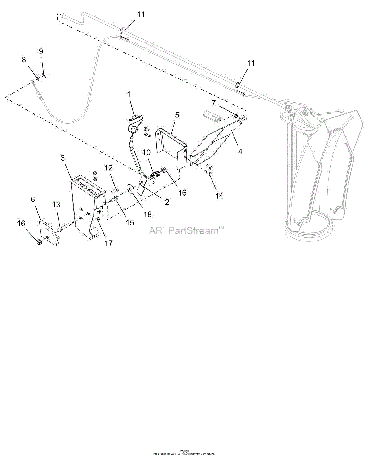 Gravely 885912 (000101 ) 32" Snow Blower Attachment Parts Diagram for