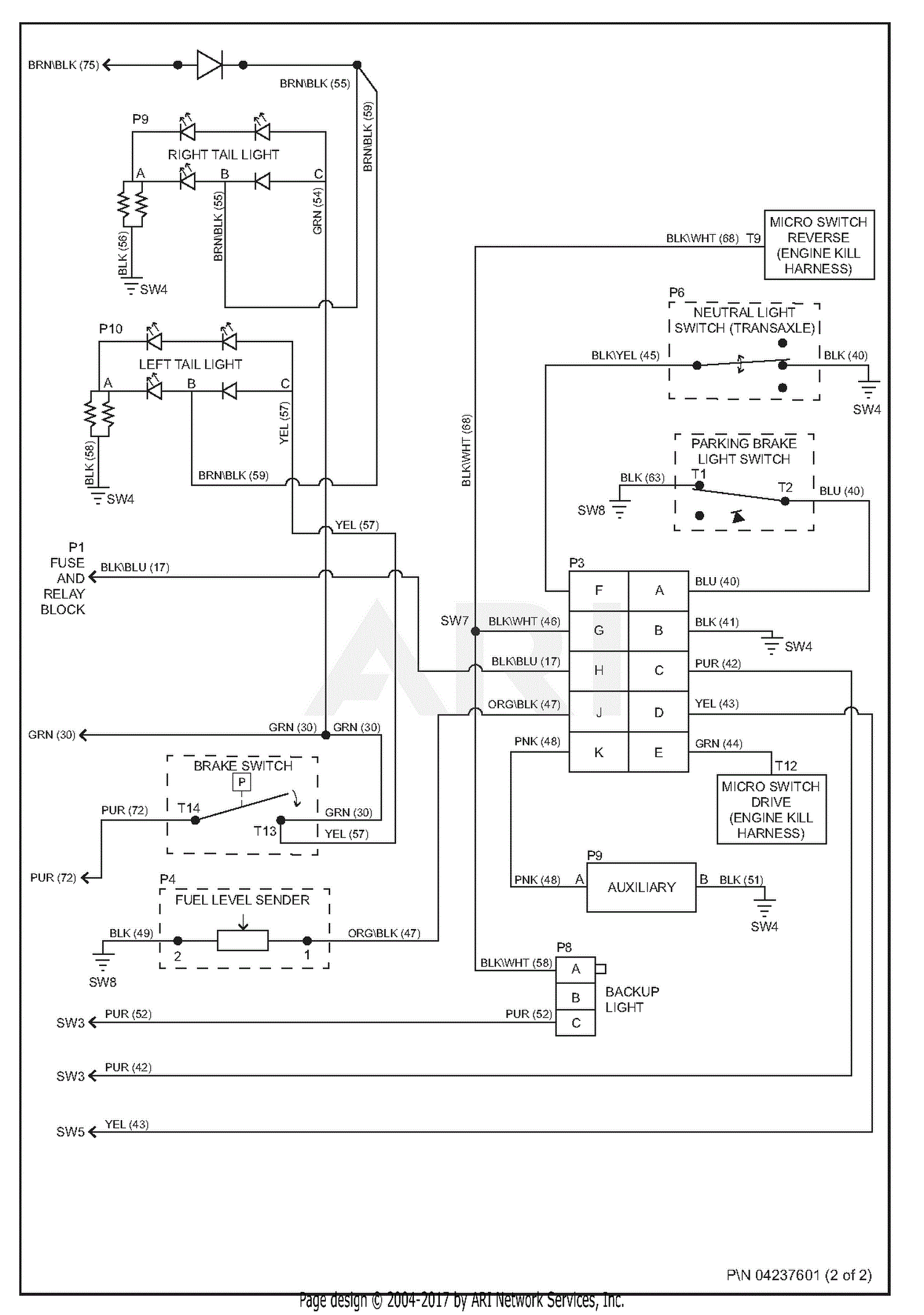 Gravely 996146 (020000 - ) 440RT, 4WD, Treker Red, Subaru Parts Diagram ...