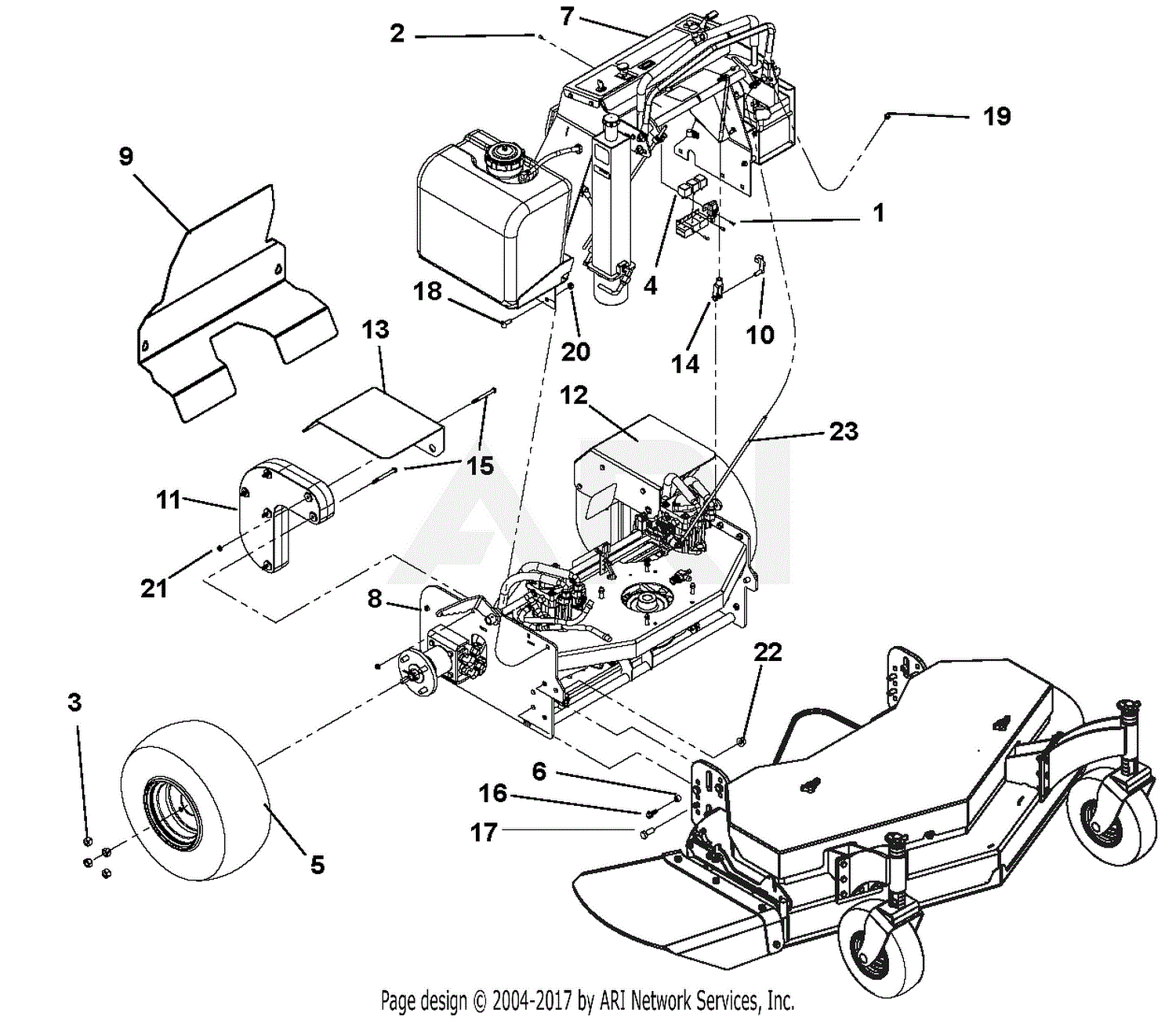 Gravely 994101-1952FX (000101 - ) Pro-Stance 52 inch deck Parts Diagram ...