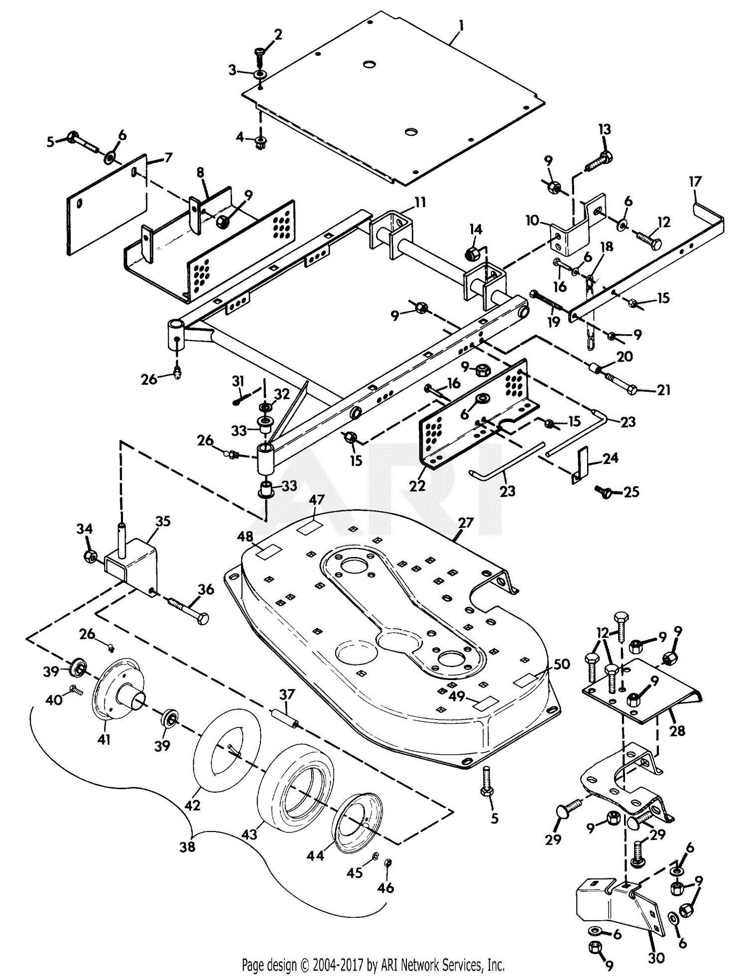 Gravely 38648 40" Deck Pro Series Parts Diagram for MOWER FRAME