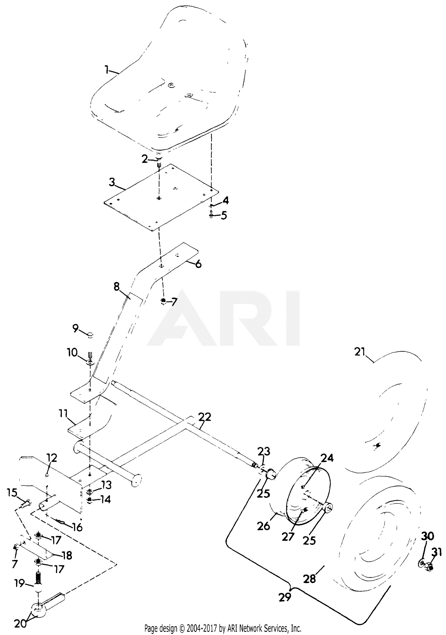 gravely-42582-sulky-ride-pro-series-parts-diagram-for-trailing-sulky