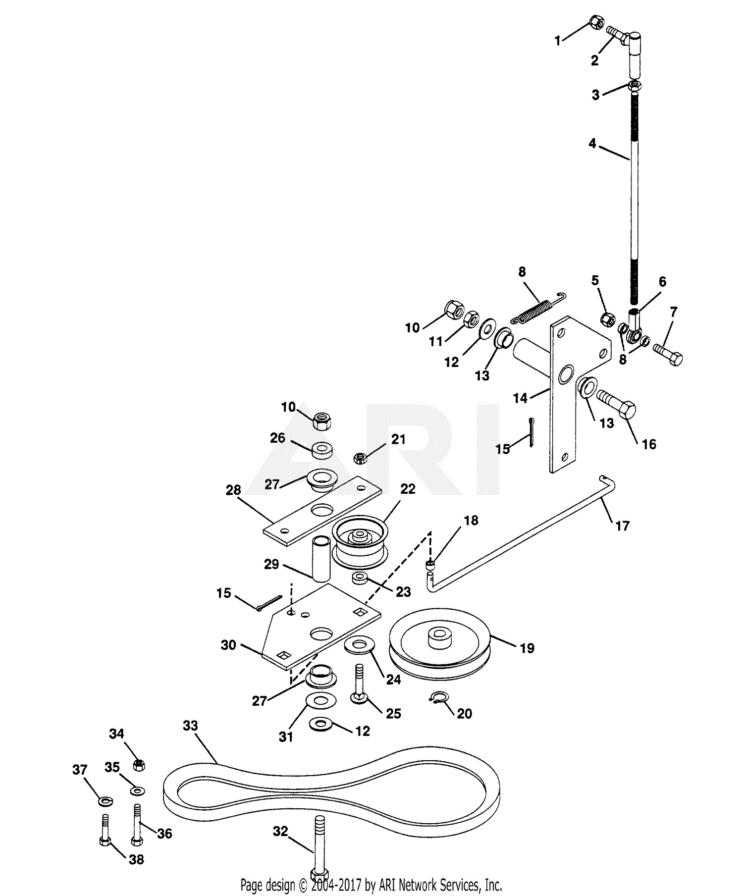 Gravely 988013 (000101 - ) Pro Power Unit, 17hp Kawasaki Parts Diagram ...