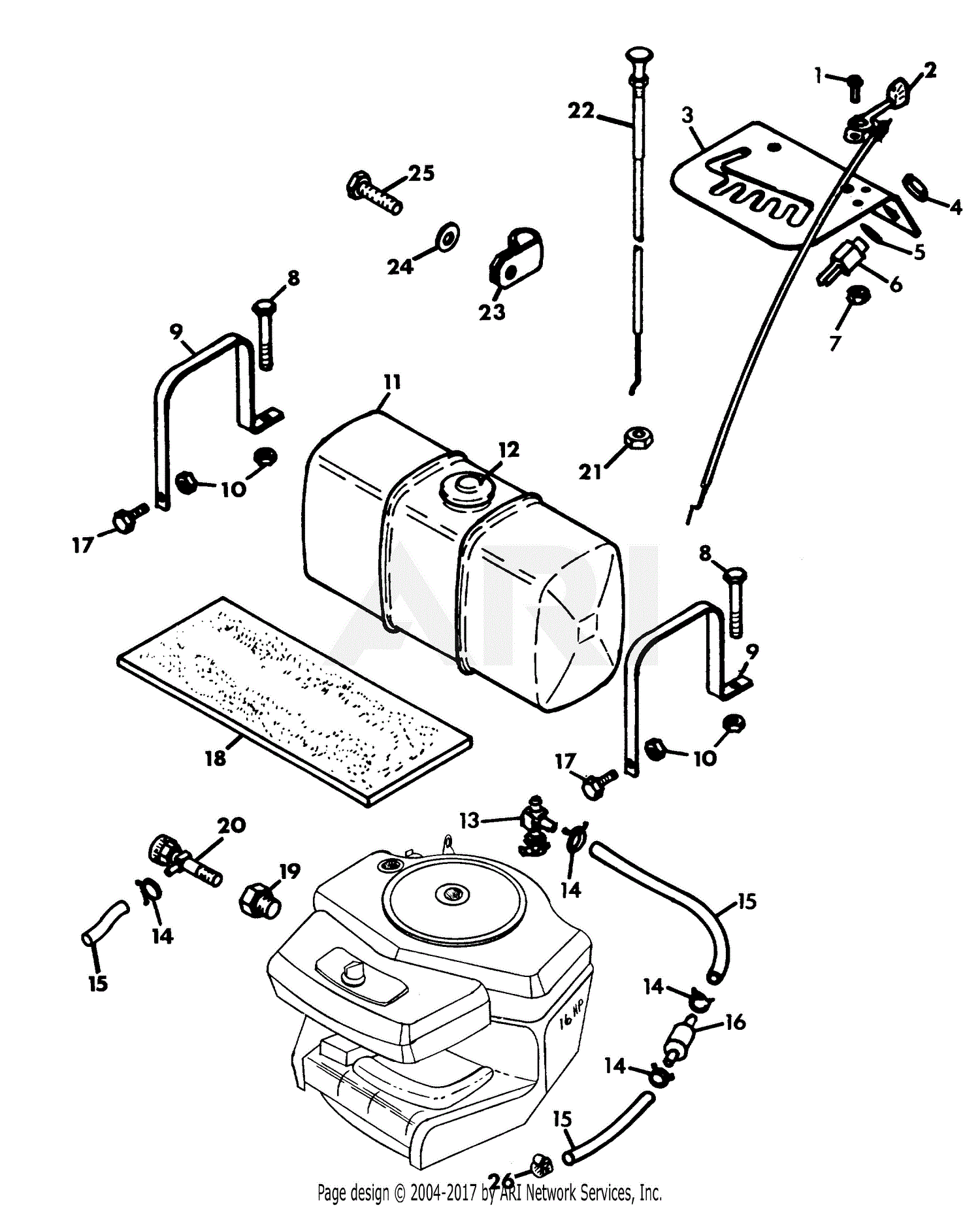 Gravely 988027 (000101 - ) Pro Power Unit, 16hp B&s Parts Diagram For 